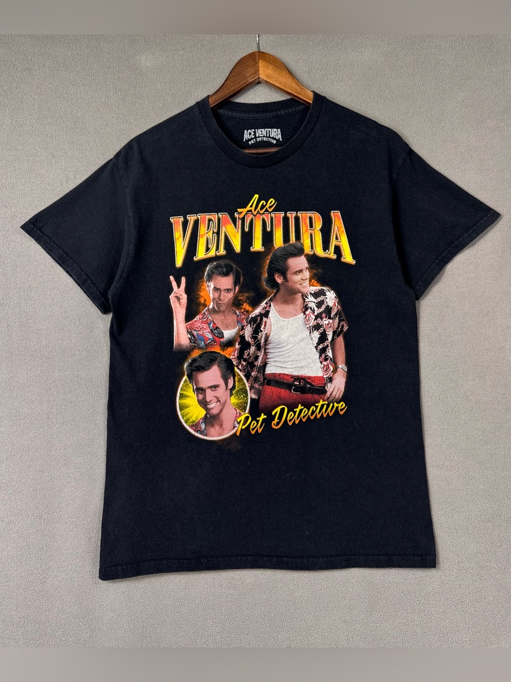 Ace Ventura Pet Detective Black Graphic Tee, Unisex Tee Shirt, Jim Carrey, M